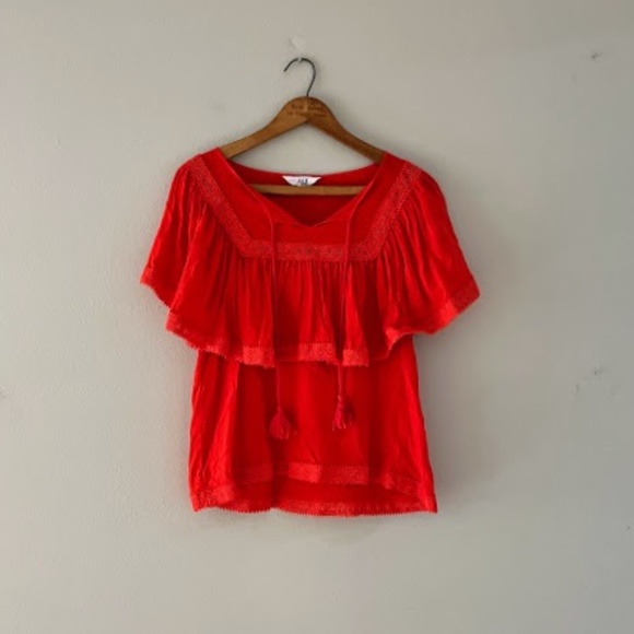 Jack by BB Dakota Tops - NWT JACK by BB Dakota Red Tassel Top, Sz Small